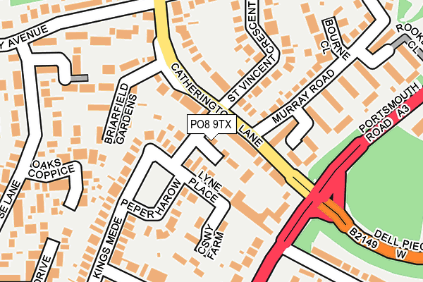 PO8 9TX map - OS OpenMap – Local (Ordnance Survey)