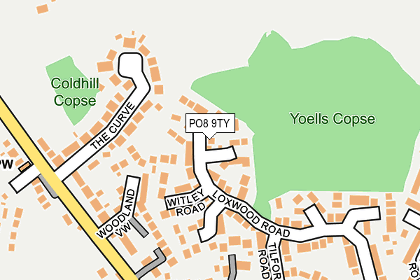 PO8 9TY map - OS OpenMap – Local (Ordnance Survey)