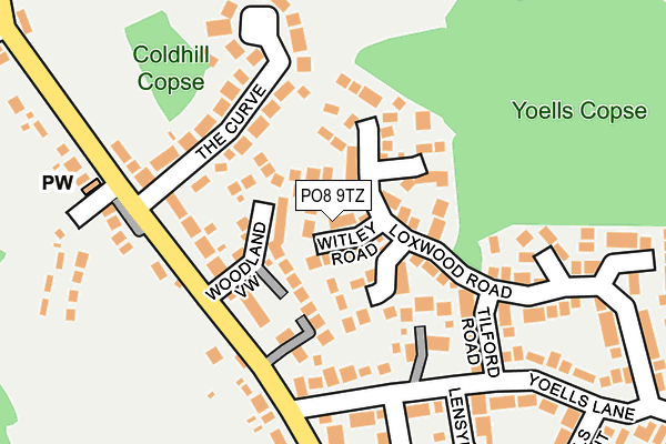 PO8 9TZ map - OS OpenMap – Local (Ordnance Survey)