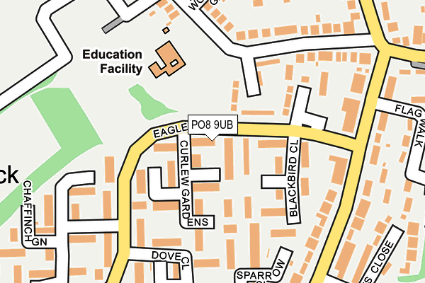 PO8 9UB map - OS OpenMap – Local (Ordnance Survey)