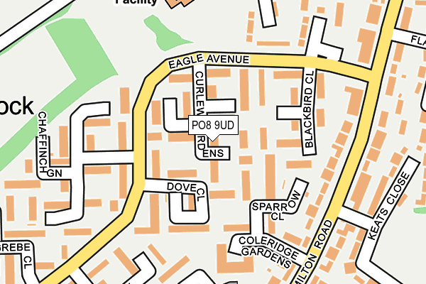 PO8 9UD map - OS OpenMap – Local (Ordnance Survey)