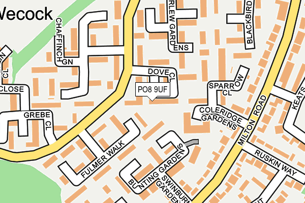 PO8 9UF map - OS OpenMap – Local (Ordnance Survey)