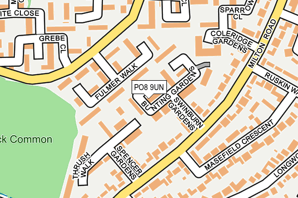 PO8 9UN map - OS OpenMap – Local (Ordnance Survey)