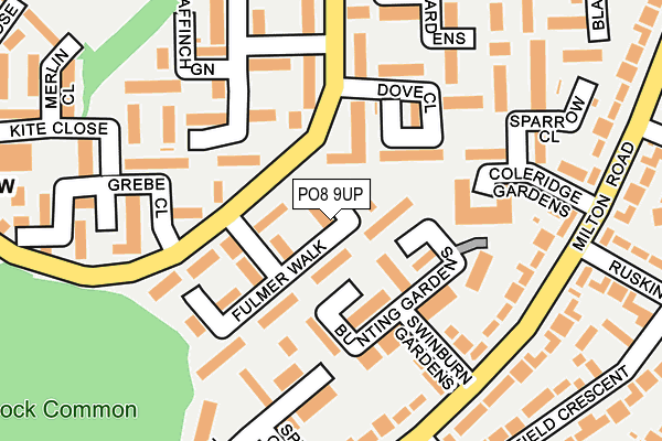 PO8 9UP map - OS OpenMap – Local (Ordnance Survey)