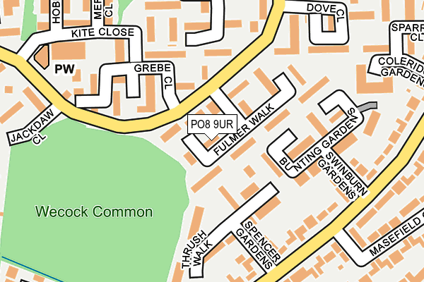 PO8 9UR map - OS OpenMap – Local (Ordnance Survey)