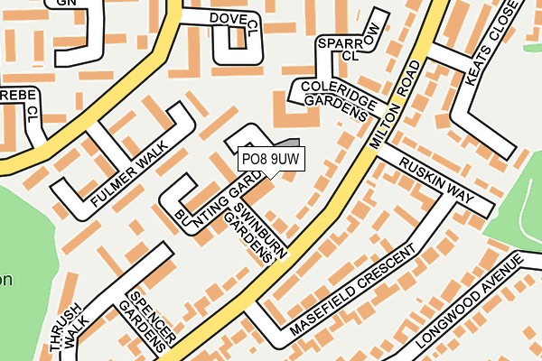 PO8 9UW map - OS OpenMap – Local (Ordnance Survey)