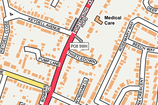 PO8 9WH map - OS OpenMap – Local (Ordnance Survey)