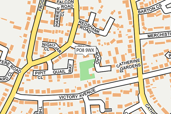 PO8 9WX map - OS OpenMap – Local (Ordnance Survey)