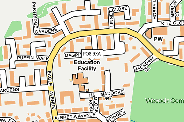 PO8 9XA map - OS OpenMap – Local (Ordnance Survey)