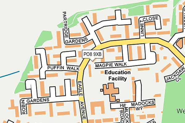 PO8 9XB map - OS OpenMap – Local (Ordnance Survey)