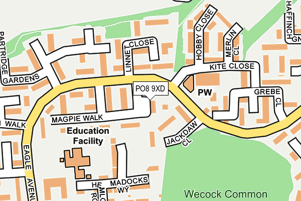 PO8 9XD map - OS OpenMap – Local (Ordnance Survey)