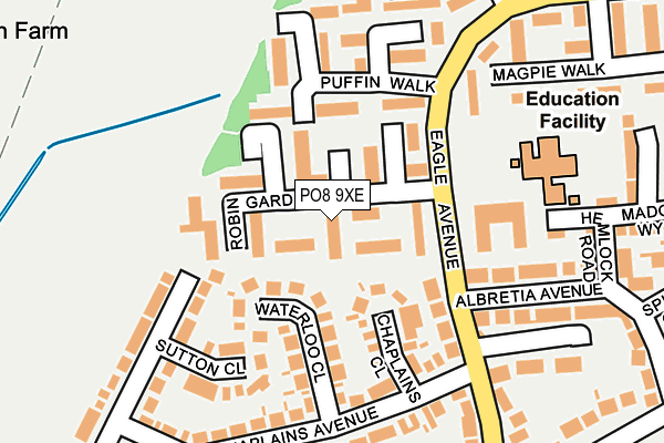 PO8 9XE map - OS OpenMap – Local (Ordnance Survey)