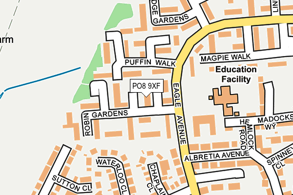 PO8 9XF map - OS OpenMap – Local (Ordnance Survey)