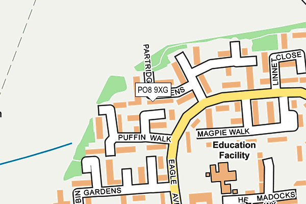 PO8 9XG map - OS OpenMap – Local (Ordnance Survey)