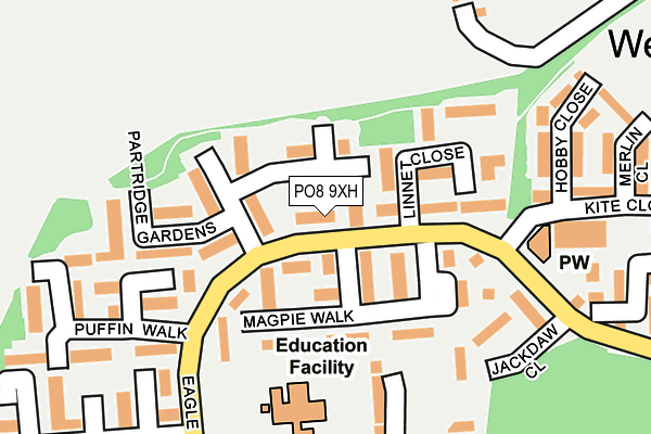 PO8 9XH map - OS OpenMap – Local (Ordnance Survey)