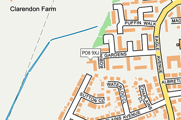 PO8 9XJ map - OS OpenMap – Local (Ordnance Survey)