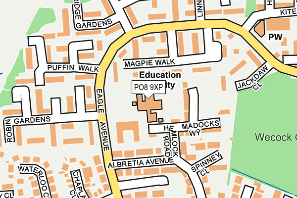 PO8 9XP map - OS OpenMap – Local (Ordnance Survey)