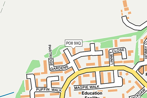 PO8 9XQ map - OS OpenMap – Local (Ordnance Survey)