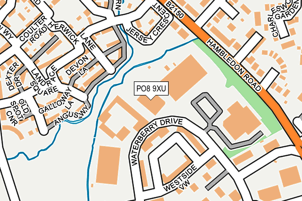 PO8 9XU map - OS OpenMap – Local (Ordnance Survey)