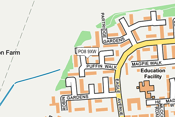 PO8 9XW map - OS OpenMap – Local (Ordnance Survey)