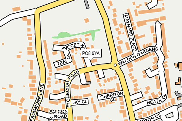 PO8 9YA map - OS OpenMap – Local (Ordnance Survey)