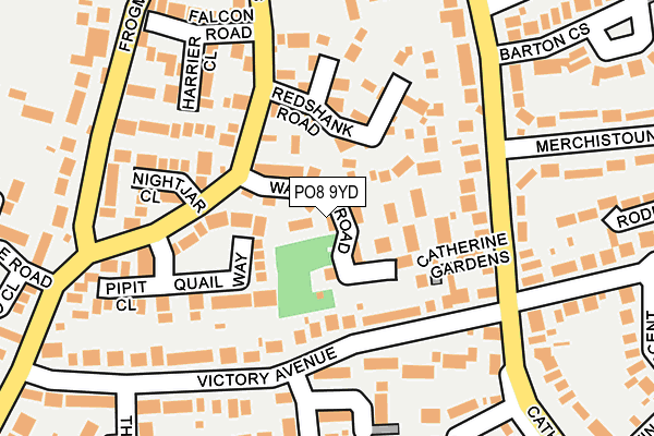 PO8 9YD map - OS OpenMap – Local (Ordnance Survey)