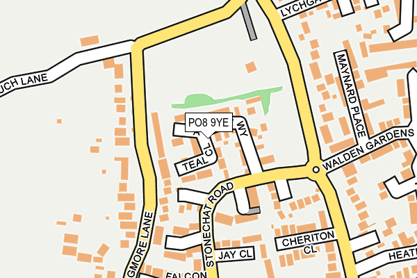 PO8 9YE map - OS OpenMap – Local (Ordnance Survey)