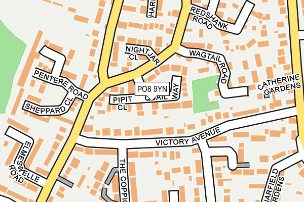 PO8 9YN map - OS OpenMap – Local (Ordnance Survey)