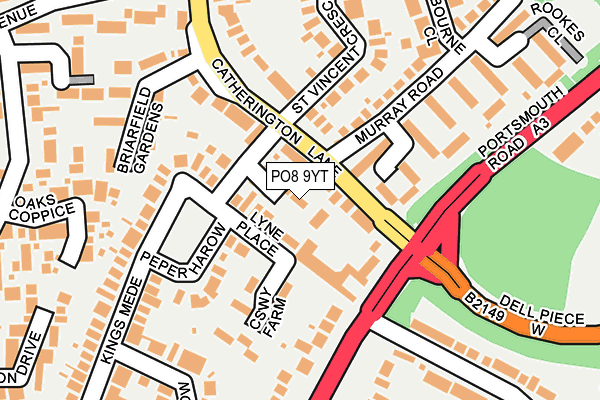 PO8 9YT map - OS OpenMap – Local (Ordnance Survey)