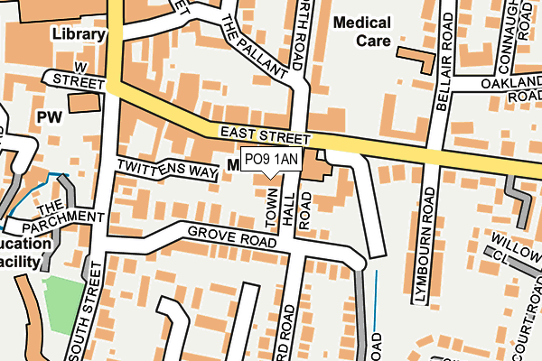 PO9 1AN map - OS OpenMap – Local (Ordnance Survey)