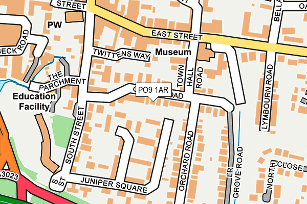 PO9 1AR map - OS OpenMap – Local (Ordnance Survey)