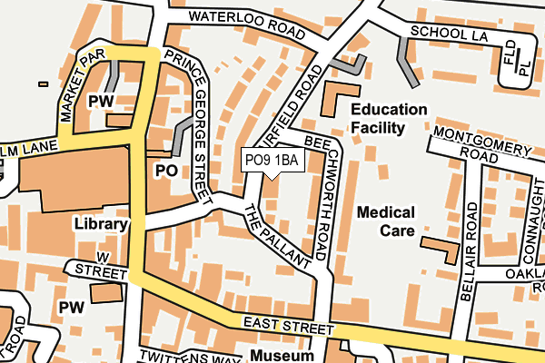 PO9 1BA map - OS OpenMap – Local (Ordnance Survey)