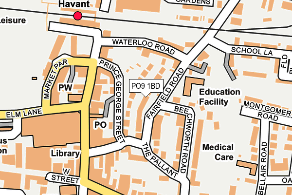 PO9 1BD map - OS OpenMap – Local (Ordnance Survey)