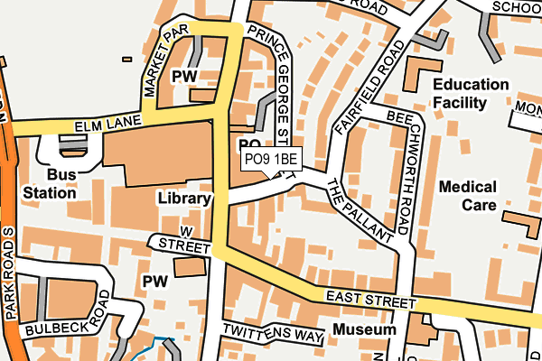 PO9 1BE map - OS OpenMap – Local (Ordnance Survey)