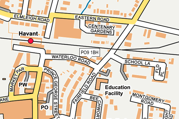 PO9 1BH map - OS OpenMap – Local (Ordnance Survey)