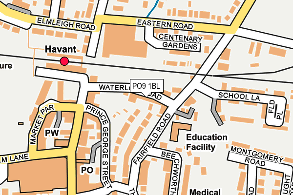 PO9 1BL map - OS OpenMap – Local (Ordnance Survey)