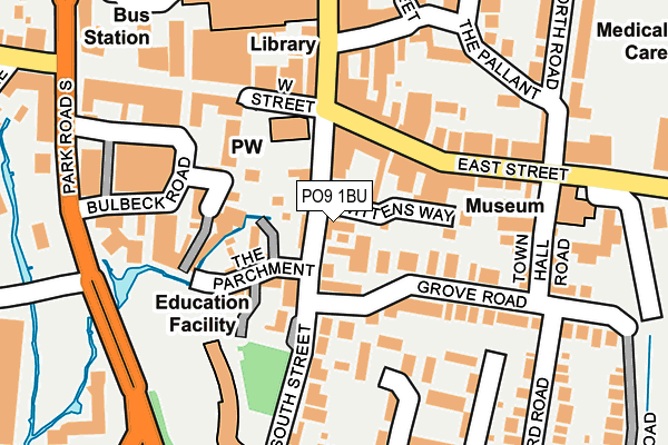 PO9 1BU map - OS OpenMap – Local (Ordnance Survey)
