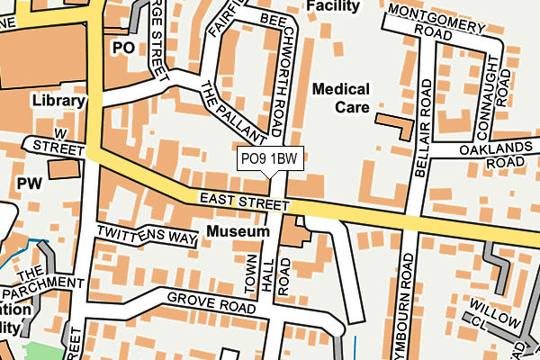 PO9 1BW map - OS OpenMap – Local (Ordnance Survey)
