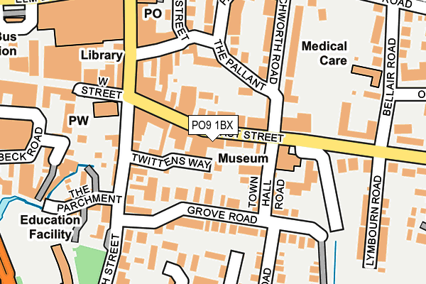 PO9 1BX map - OS OpenMap – Local (Ordnance Survey)