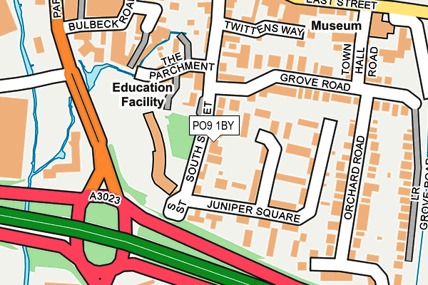 PO9 1BY map - OS OpenMap – Local (Ordnance Survey)