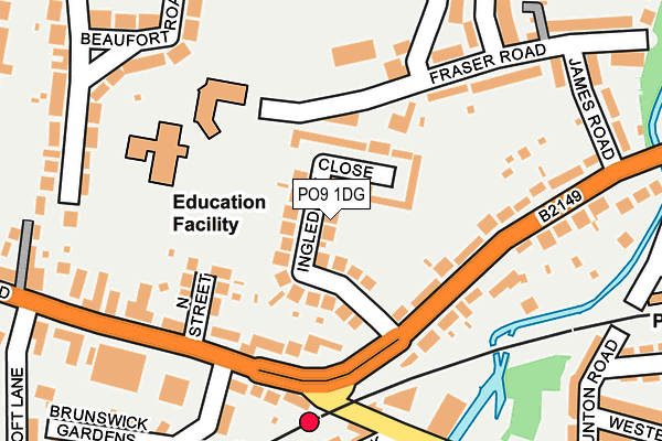 PO9 1DG map - OS OpenMap – Local (Ordnance Survey)