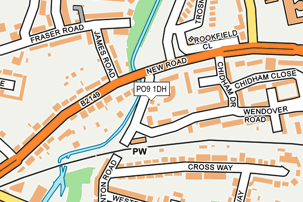 PO9 1DH map - OS OpenMap – Local (Ordnance Survey)