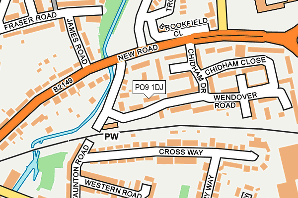 PO9 1DJ map - OS OpenMap – Local (Ordnance Survey)