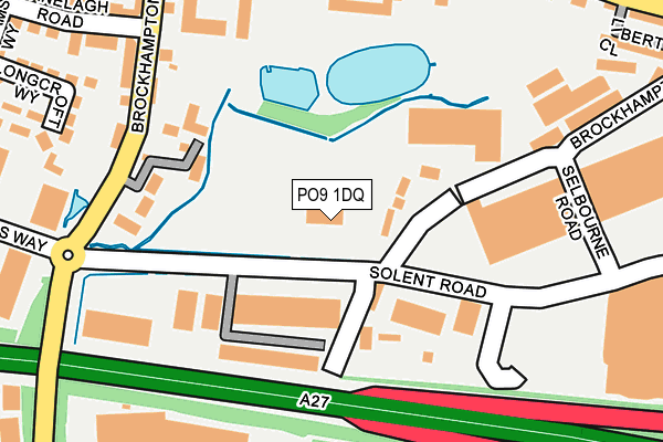 PO9 1DQ map - OS OpenMap – Local (Ordnance Survey)