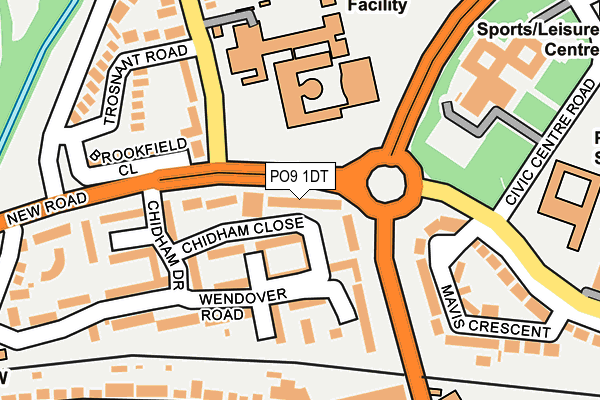 PO9 1DT map - OS OpenMap – Local (Ordnance Survey)