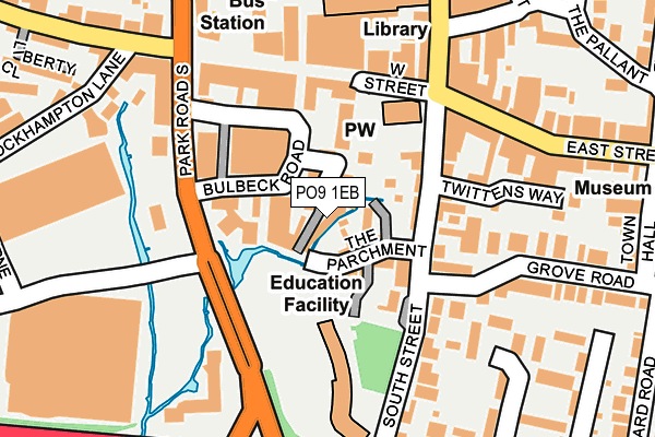 PO9 1EB map - OS OpenMap – Local (Ordnance Survey)