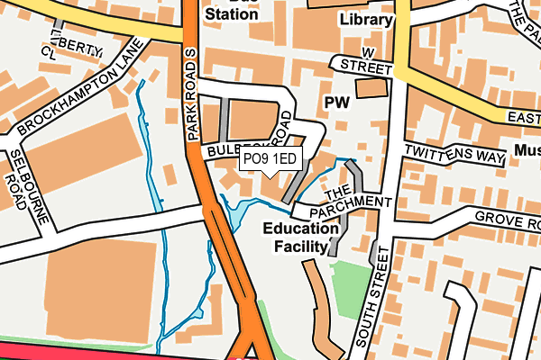 PO9 1ED map - OS OpenMap – Local (Ordnance Survey)