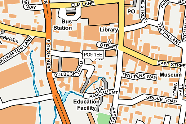 PO9 1EE map - OS OpenMap – Local (Ordnance Survey)