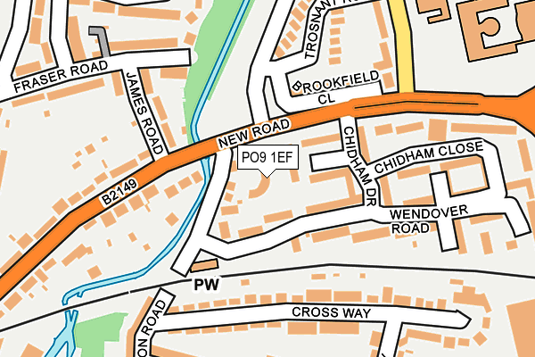 PO9 1EF map - OS OpenMap – Local (Ordnance Survey)