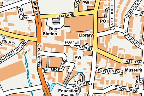 PO9 1EH map - OS OpenMap – Local (Ordnance Survey)